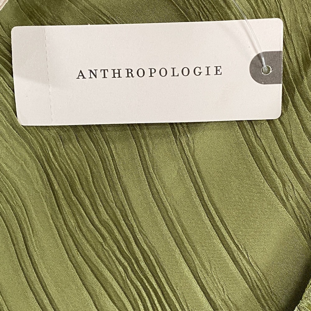 Dolan Anthropologie Top Womens Large One Shoulder Asymmetrical Silky Wavy Green - Picture 7 of 13